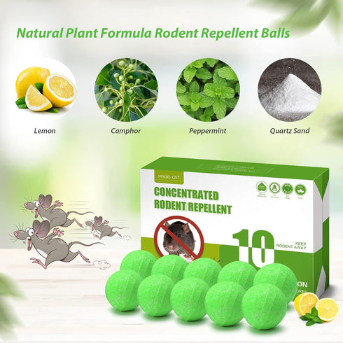 Rodent Repellent Peppermint Oil to Repel Mice and Rats 10 Pack Mice Repellent for House Natural Mouse Repellent Ball to Keep Rodent Out of Car Eng...