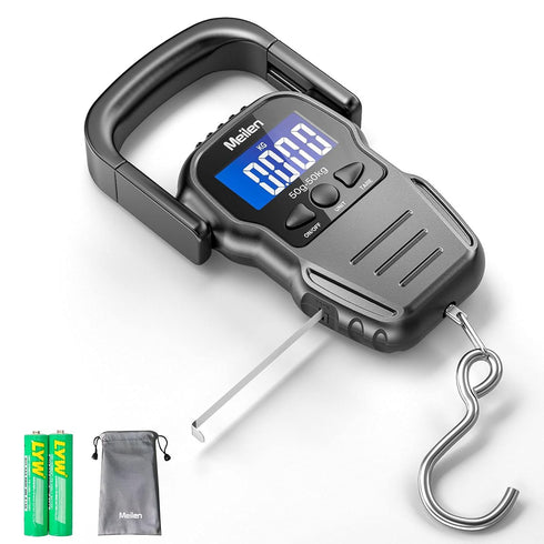 Luggage Scale, 110lb/50kg Luggage Weight Scale with Backlit LCD Display, Digital Fish Scale with Measuring Tape Portable Hanging Scale Suitcase Sc...