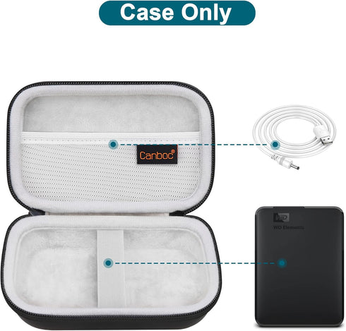 Canboc Hard Drive Carrying Case for Western Digital Elements WD My Passport Canvio Basics Seagate Backup Plus Slim 1TB 2TB 3TB 4TB, External Hard ...