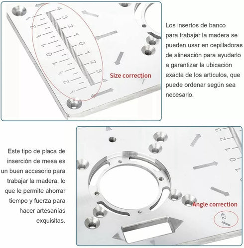 Router Trimmer Woodworking Wood, Aluminium Alloy Router Table Insert Plate Tool, Routers Bench Trimming for Woodworking...