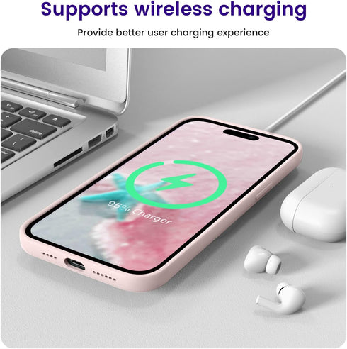 OTOFLY Designed for iPhone 14 Pro Max Phone Case, Silicone Shockproof Slim Thin Phone Case for iPhone 14 Pro Max 6.7 inch (Chalk Pink)...