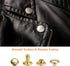 HARFINGTON 200 Sets Leather Rivets 10mm x 8mm Metal Double Cap Rivet Snaps Studs Fasteners with 3pcs Setting Tools Rivets for Leather Craft DIY Re...