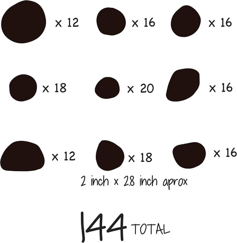 Hand Drawn Circle Dots Wall Decals Peel and Stick for Kids, Baby Bedroom Nursery and Living Room. 144 pcs Vinyl Wall Stickers Decor (Black)...