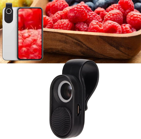 PUSOKEI 100X Phone Microscope,Mini Pocket Phone Camera Lens Attachment Microscopes with Universal Clip and LEDs,Portable USB Micro Magnifier for K...