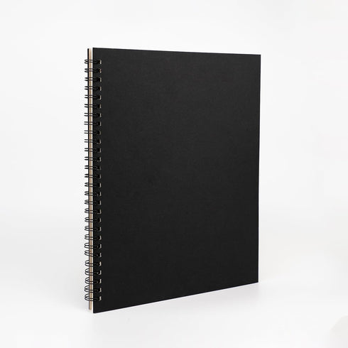 DSTELIN 10 inch x 7.5 inch, 100GSM, Blank Spiral Notebook, 1-Pack, Soft Cover, Sketch book, 100 Pages / 50 Sheets, with writing backboard, (Black)...