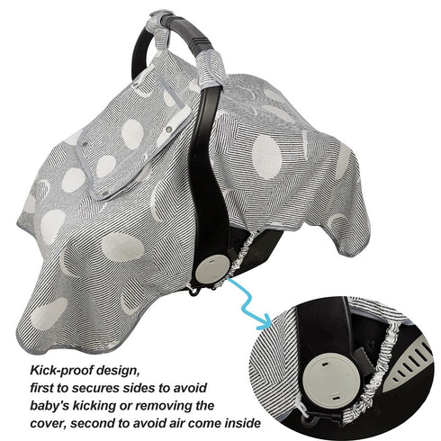 ICOPUCA Car seat Covers for Babies, Muslin carseat Cover Girls/boy, carseat Canopy Light Weight, Breathable, Kick Proof, fit Summer/Autumn/Spring,...