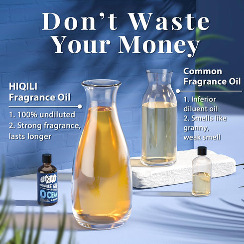 HIQILI Ocean Fragrance Oil 100ml for Diffuser Car Freshies, Clean Fresh Scent for Candle Making Soap Laundry 3.38 Fl Oz...
