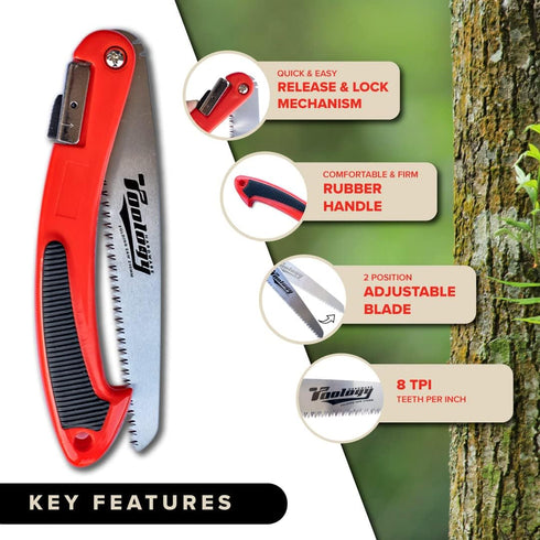 Hardware Folding Tree Saw 8" Hand Pruning Saw for Gardening as Bone saw for Hunting, Survival Saw for Camping Wood/Tree Cutter, Limb Saw Bushcraft...