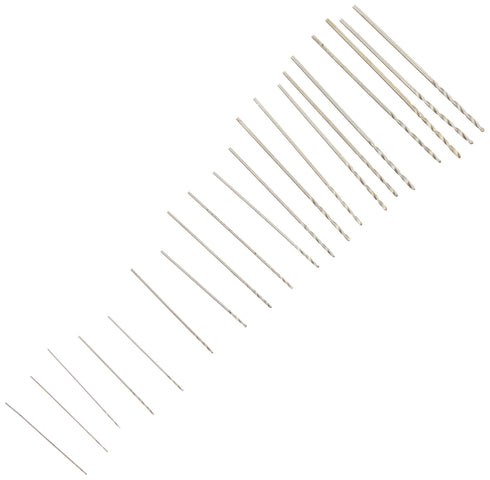 06-00090 20 piece Tiny Small Drill Bits #61-80 Numbered Sizes High Speed Steel (HSS) Wire Gauge...