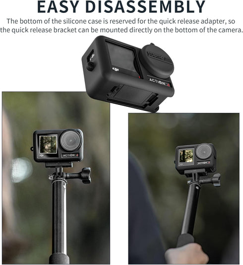 Silicone Protective Sleeve Cover for DJI Osmo Action 4/Action 3 Camera Len Protector Cap Osmo Action 3/4 Camera Accessories with anti-lost rope...