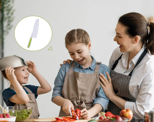 KOLODOGO 10 Pieces Wooden Kids Kitchen Knife Set, Include Wood Kids Knife Plastic Potato Slicers Cooking Knives Children's Safe Knifes Cake Scrape...
