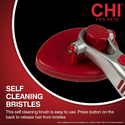 CHI for Cats High-End Self Cleaning Slicker Brush, Perfect for Indoor Cats, Effective Cat Hair and Shedding Brush, Best Pet Brush for Grooming Lon...