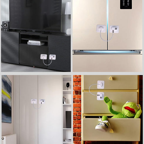 Fridge Lock (2 Pack),Refrigerator Lock with Keys,for Fridge, Cabinet Locks, Drawers, Dishwasher, Toilet and Child Safety Cabinet Locks, 3M Adhesiv...