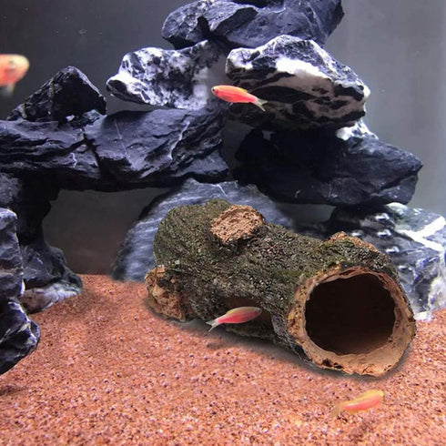 Hamiledyi 3PCS Betta Log Trunk Driftwood Decor Aquarium Fish Tank Hollow Tree Trunk Hideout Small Size for Bearded Dragon Reptile....