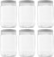 6 Pack of 32 Ounce Plastic Quart Jars with 89RM Leak Proof Seal Lid - Food Grade and BPA Free (32oz, 6pk)...