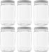 6 Pack of 32 Ounce Plastic Quart Jars with 89RM Leak Proof Seal Lid - Food Grade and BPA Free (32oz, 6pk)...