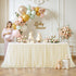 Suppromo 9ft Champagne Tulle Table Skirts for Rectangle Tables or Round Tables Champagne Tutu Table Cloth Cover for Wedding Birthday Party Baby Sh...
