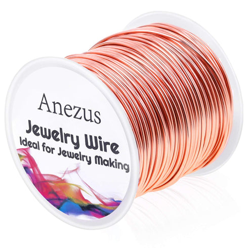 anezus 18 Gauge Jewelry Wire for Jewelry Making, Craft Wire Tarnish Resistant Copper Beading Wire for Jewelry Making Supplies and Crafting (18 Gau...