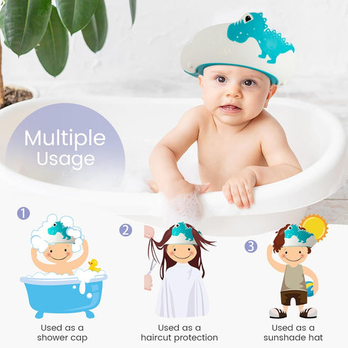FUNUPUP Baby Shower Cap for Kids with Bath Rinse Cup, Adjustable Toddler Hair Washing Shield Hat Baby Bath Visor Shampoo Hat for Toddlers 6M-9T?Di...