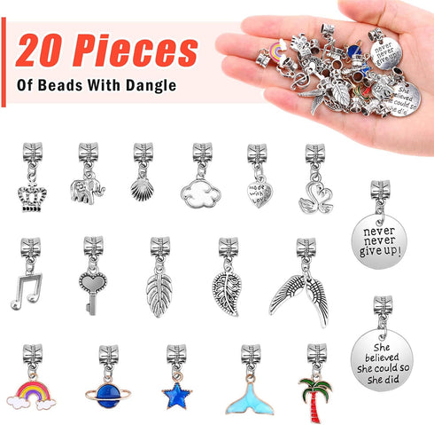 Bracelet Making Kit, 85PCs Charm Bracelets Kit with Beads, Jewelry Charms, Bracelets for DIY Craft, Jewelry Gift...