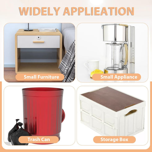 8 Pcs Mini Caster Wheels Small Appliance Wheels Adhesive Roller Wheels Furniture Swivel Wheels Stick on Wheels for Mop Bucket Storage Bins Trash C...