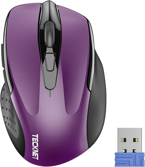 TECKNET Wireless Mouse, 2.4G Ergonomic Optical Mouse, Computer Mouse for Laptop, PC, Computer, Chromebook, Notebook, 6 Buttons, 24 Months Battery ...