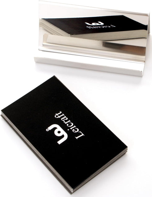 Metal Business Card Holder for Desk, Stainless Steel Card Organizers and Office Desk Accessories for Men and Women...