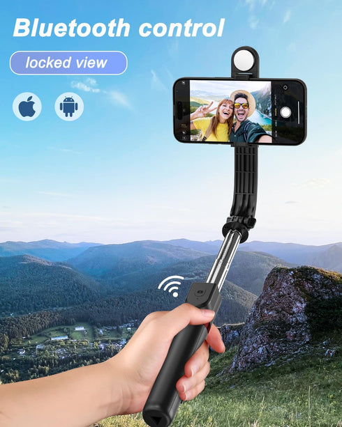 55" Phone Tripod & Selfie Stick,Cell Phone Tripods Stand with Wireless Remote,Phone Holder with Detachable Light, for iPhone 14 13 12 pro Xr X 8Pl...