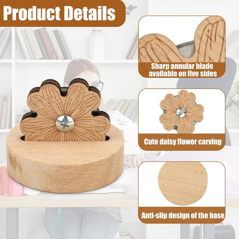 Daisy Thread Cutter, Tabletop Blade Saver Thread Cutter with Anti-Slip Stand Yarn Cutter Thread Cutting Tools Quilting Supplies for Sewing Seam...