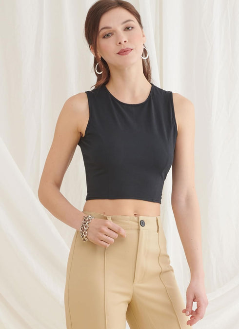 Simplicity Easy Misses' Knit Crop Tops Sewing Pattern Packet, Design Code S9784, Sizes XS-S-M-L-XL-XXL, Multicolor...