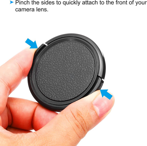 PATIKIL 52mm Lens Cap, 5 Pack Sides Pinch Snap Camera Lens Cover for Front Lens with Cloth, Suitable for 52mm Thread Universal DSLR Lenses for Nik...