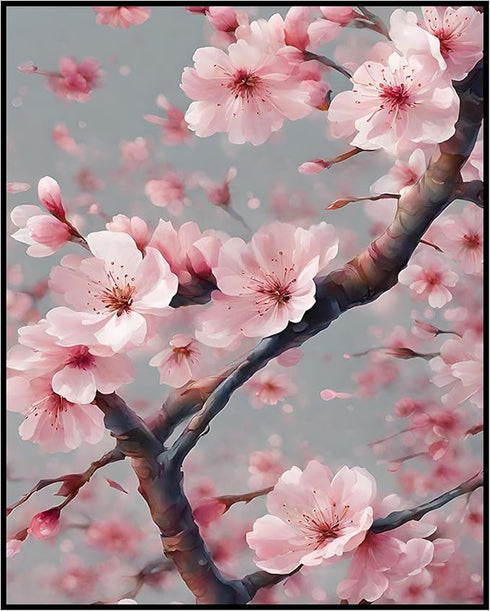 Posterizer 1 pcs- pastel pink flowers-cherry blossom sakura tree inspired 2-Landscape & Nature Art-Floral Botanical Art- Decor for Home & Office- ...