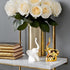 Home Decor Elephant Statues,1 Pair, Small Decorative Accents for Shelves, Livingroom and Bedroom, Gold and White...