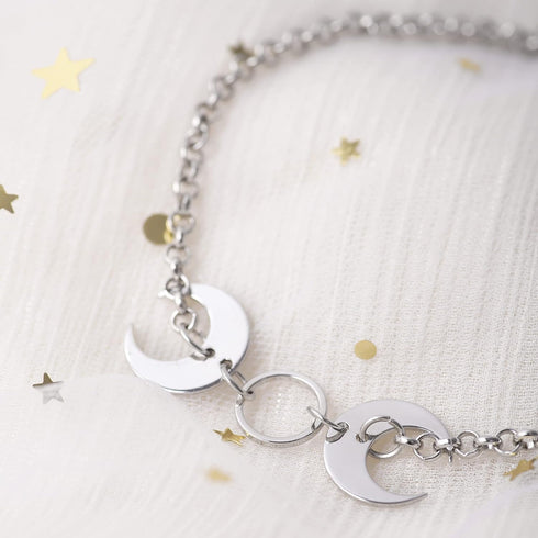 Sacina Gothic Crescent Moon Choker Necklace, Crescent Moon Zinc Alloy Pendant, Goth Gift for Women (Zinc Alloy Moon)...