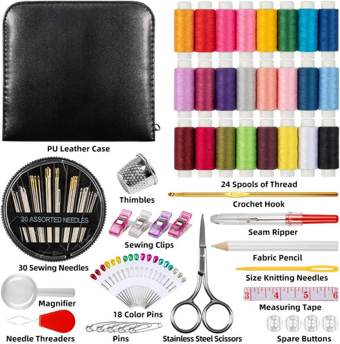 GOANDO Sewing Kit for Adults Emergency Repair and Travel Kits Filled Sewing Needle and Thread Kit Scissors Thimble and Clips Etc for Family Everyd...