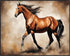 Posterizer 1 pcs- Beautiful brown horse oil painting style-Art for Animal Lovers- Gift for Men Women Entrepreneur Teens-decor for Bedroom, Office,...