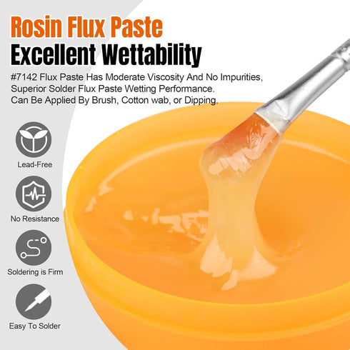Solder Flux Paste, Lead Free Rosin Soldering Paste Flux for Electronics, SMD Electrical Soldering Flux, for PCB LED IC CPU #7142 (N.W. 2.82oz/80g)...