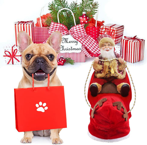 Idepet Funny Pet Dog Cat Christmas Costume Santa Dogs Winter Hoodie Coat Clothes for Christmas Halloween Party,The Riding Horse Santa Claus Pet Do...