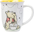 Silver Buffalo Disney Winnie the Pooh But First Hunny Wide Rim Bees Flying Ceramic Mug, 16 Ounces...