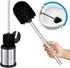 UMIEN Toilet Brush with a Lid - Stainless Steel Toilet Brush with Freestanding Canister - Modern and Sleek Bathroom Cleaning Accessories...