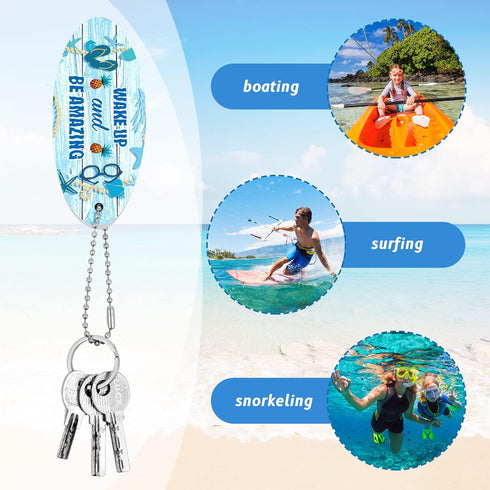 6 Pack Boat Key Floating Keychain Tropical Beach Floating Keychain Oval Buoy Foam Fishing Boat Key Float Personalized Floating Foam Keychain Float...