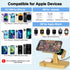 Wireless Charging Station for Apple, 20W Fast 3 in 1 Wireless Charger Stand, Bamboo Charging Station for iPhone 15/14/13/12 Pro/Max/Plus, for Appl...