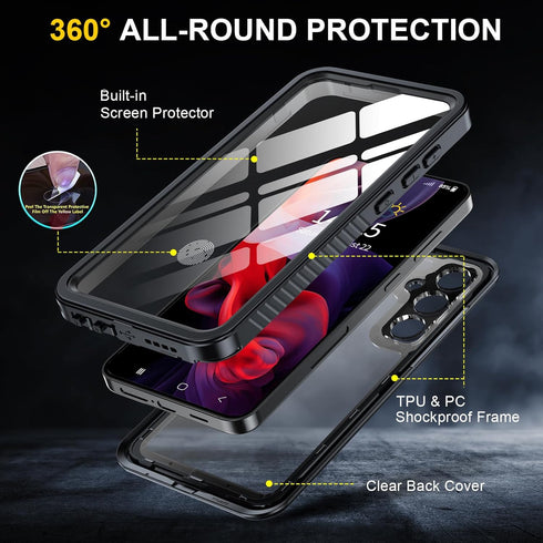 ANTSHARE for Samsung Galaxy S24 Plus Case Waterproof, Built-in Lens & Screen Protector 360° Full Body Heavy Duty Protective Shockproof IP68 Underw...