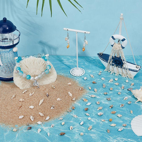 PH PandaHall 1400-1500pcs Tiny Sea Shells 7-12mm Tiny Crushed Shells Miniature Shell NO Hole Seashells Ocean Spiral Seashells for Resin Crafting C...