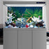 AWERT 48x18 inches Polyester Underwater Grass Plants Aquarium Background Aquatic Plants Stone River Bed and Dead Wood Stone Fish Tank Background...