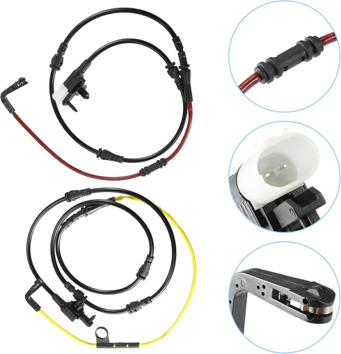 ACROPIX Front Rear Brake Pad Wear Sensor Lead Replacement Fit for Land Rover - Pack of 2 Black Red Yellow...