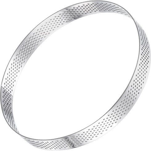 uxcell 2pcs Stainless Steel Cake Rings for Baking, Perforated Cake Mousse Ring Kitchen Baking Heat-Resistant 5.9" Diameter, 0.8" Height,for Cake D...