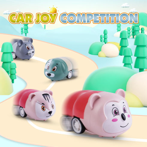 36 pcs Animals Pull Back Cars, Mini Vehicles Toy Small Cars Pull Back Racing Vehicles Set, Mini Toy Cars, Carnival Prizes Goodie Bag Stuffers, Min...
