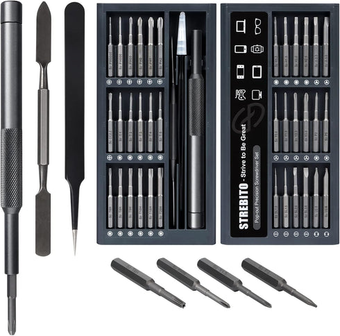 STREBITO Small Screwdriver Set 39 in 1 Precision Screwdriver Set, Electronics Tool Kit Screwdriver Kit - PC, Laptop, RC, Computer, Phone Repair Ki...