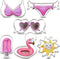 LILIAO Summer Beach Cookie Cutter Set - 6 Piece - Sun, Flamingo Float, Popsicle, Heart Sunglasses and Bikini Biscuit Cutters - Stainless Steel...